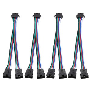 PATIKIL 15CM 1 to 2 引数分岐ケーブル 4個 PWMファンR GB延長電源コード SM 5ピンコネクタプラグ コンピューターシャーシマザーボード用