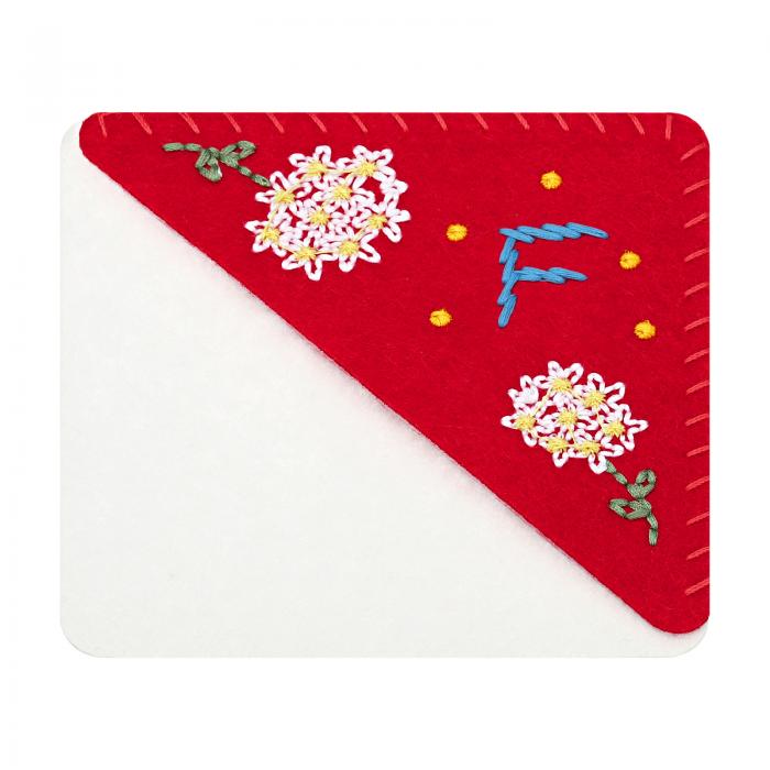 PATIKIL パーソナライズされた刺繍入りコーナーブックマーク 花柄フェルトステッチ三角形ブックマーク ..