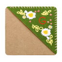 PATIKIL パーソナライズされた刺繍入りコーナーブックマーク 花柄フェルトステッチ三角形ブックマーク 女性男性読書愛好家教師DIY用 緑 g 文字(3)