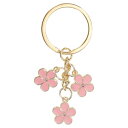 PATIKIL 花のキーチェーン装飾 可愛いエナメルキーチェーンフローラルキーリングペンダント 女性へのギフト 財布 ハンドバッグ バッグの装飾 ピンク