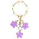 PATIKIL 花のキーチェーン装飾 可愛いエナメルキーチェーン 女性用ギフト 財布 ハンドバッグ バッグの装飾 パープル