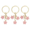 PATIKIL 花のキーチェーン装飾 3個セット 可愛いエナメルキーチェーン 女性用ギフト 財布 ハンドバッグ バッグの装飾 ピンク色