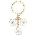 PATIKIL 花のキーチェーン装飾 可愛い桜エナメルキーチェーンフローラルキーリングペンダント 女性へのギフト 財布 ハンドバッグ バッグの装飾 ホワイト