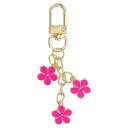 PATIKIL 花のキーチェーン装飾 可愛いエナメルキーチェーンフローラルキーリングペンダント 女性へのギフト 財布 ハンドバッグ バッグの装飾 ローズレッド
