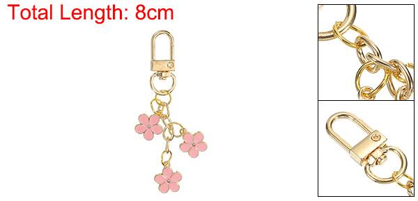 PATIKIL 花のキーチェーン装飾 可愛いエナメルキーチェーンフローラルキーリングペンダント 女性へのギフト 財布 ハンドバッグ バッグの装飾 ピンク色