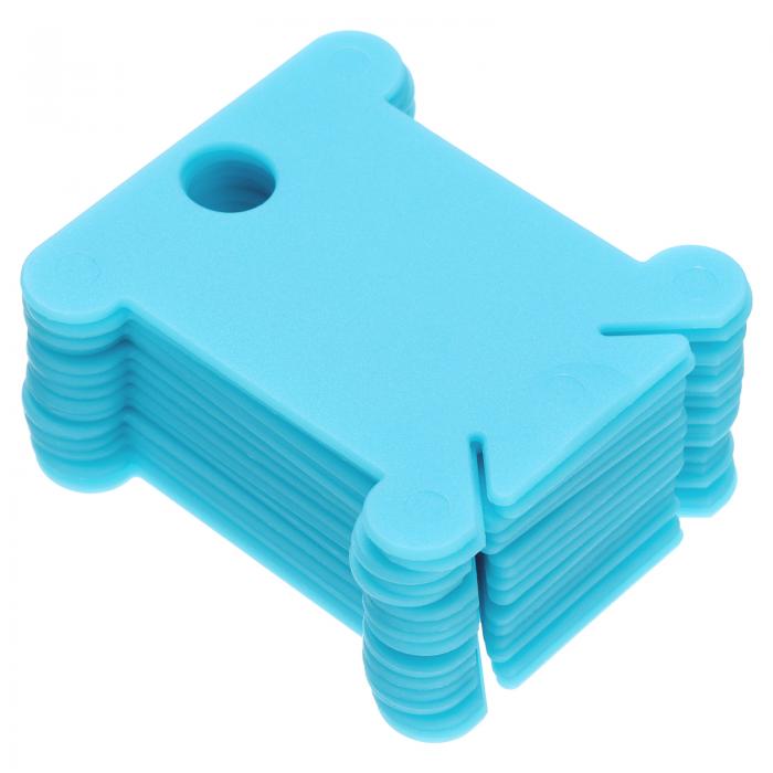 PATIKIL プラスチック製 フロスボビン 100個セット クラフトDIY 縫製用品収納ケース刺繍 ブルー