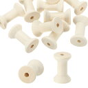 PATIKIL 木製の空の糸巻き 50 x 35 mm 20個 未完成 木製ミシン糸スプール 天然ワイヤー織りボビン 工芸品刺繍用 ウッドカラー(3)