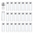 PATIKIL 15ml クリアガラス小瓶 100個セット 小型液体サンプル瓶 スクリューキャップ付き プラスチックストッパー 漏れ防止ボトル 空 ジャー