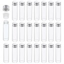 PATIKIL 20ml クリアガラス小瓶 100個セット 小型液体サンプル瓶 スクリューキャップ付き プラスチックストッパー 漏れ防止ボトル 空 瓶