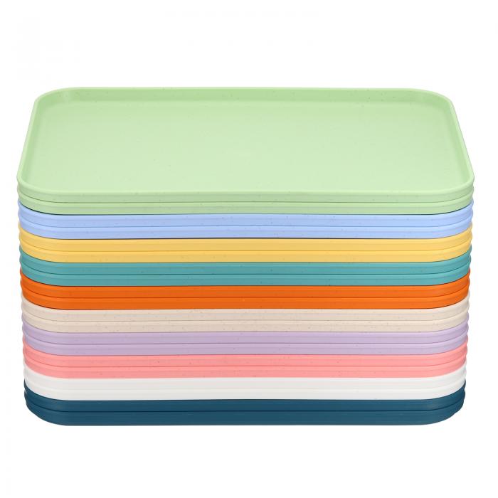 PATIKIL 30.5 x 22 cm ファーストフード用サービングトレイ 20個 バルクプラスチック 再利用可能 キッチンカフェテリア 食事用トレイ