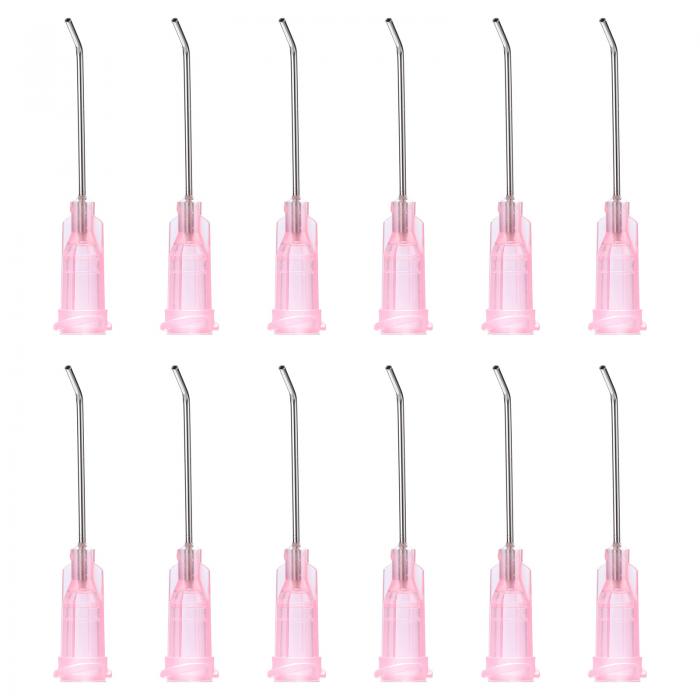 PATIKIL 20G 丸先ディスペンサーニードル ピンク色 12本1