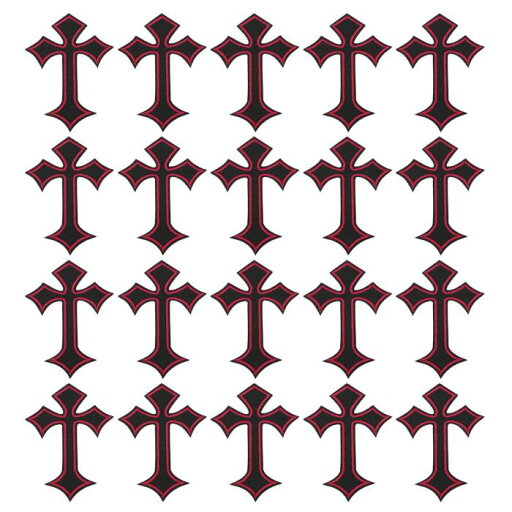 PATIKIL クロス刺繍パッチ 20個セット クロス 縫い付け アイロンで 装飾用パッチ クロス 縫い付け アイロンで 装飾用パッチ 4.1"(長さ)x 2.8"(幅) 黒レッド PATIKIL クロス刺繍パッチ 20個セット クロス 縫い付け アイロンで 装飾用パッチ クロス 縫い付け アイロンで 装飾用パッチ 4.1"(長さ)x 2.8"(幅) 黒レッド