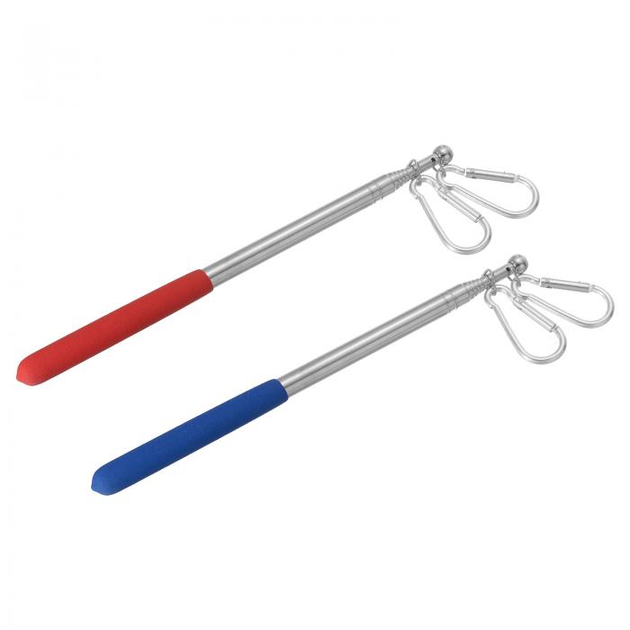 PATIKIL 3.9フィート伸縮式手持ち旗竿 2本 ツアーガイド旗竿 ステンレス鋼製 ポータブル 折りたたみ式 ..