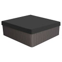 PATIKIL 218x218x30 cm スクエアホットタブカバー 210Dオックスフォード 防水 防塵 SPAカバープロテクター パティオ家具カバー ホットタブ 屋外 屋内用 黒