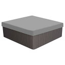 PATIKIL 245x245x30 cm スクエアホットタブカバー 210Dオックスフォード 防水 防塵 SPAカバープロテクター パティオ家具カバー ホットタブ 屋外 屋内用 グレー