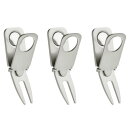 PATIKIL マグネット式ゴルフディボット修復ツール 3個セット 3 in 1 ゴルフディボットツール ゴルフ用品ギフト シルバートーン