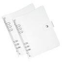 PATIKIL A5 クリアバインダーカバー 2個セット 柔軟なPVC製ルーズリーフバインダープロテクター DIY会議ノートブックフォルダー用スナップボタンクロ...