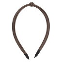 VOCOSTE 細いヘッドバンド レザーヘッドバンド かわいい結び目 女性用ヘッドバンド ファッションヘアアクセサリー 褐色