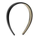 VOCOSTE ヘッドバンド レザーヘッドバンド 太いヘッドバンド ソリッドカラーヘアバンド 女性用 ファッションアクセサリー 黒