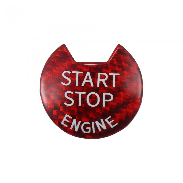 INFINAUTO エンジンスタートストップボタンカバー 日産に対応アル ティマ2012-2018用フロントイグニッションスタータースイッチステッカー 赤色 1個