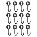 12個セットのパイプロッドフック ステンレス製 内径25mm/0.98インチ 調節可能なクローゼットロッドフック コートフック ワードローブに吊るすためのフック...