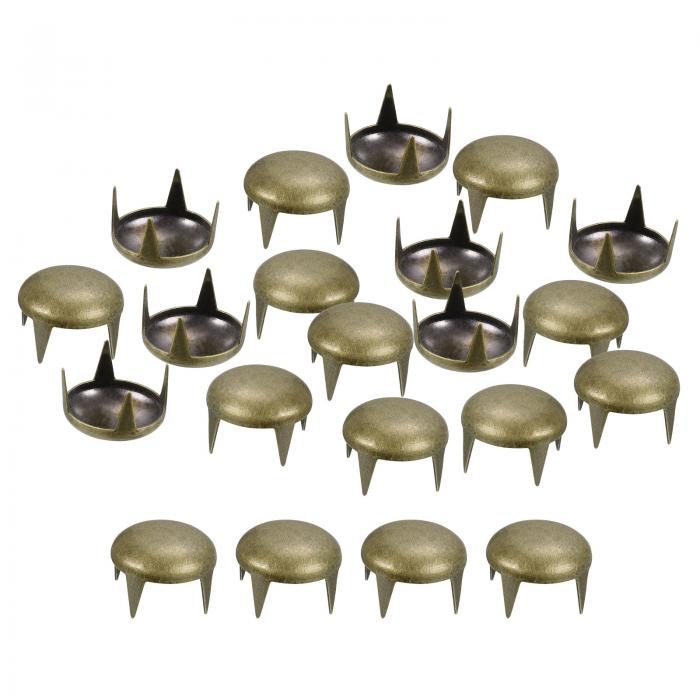 80個のブロンズ丸ドームリベット 10mm真鍮ス パイ クスタッズスポット パンクロ ックの爪ビーズ DIY用の服 ベルト バッグ 靴 ブレスレット レザークラ...