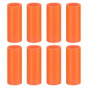 8個のシリコンストロー先端カバー メタルストローカバー 12mm/0.47" ODステンレススチールストローに適合する柔らかい再利用可能なストロー先端(オレンジ 42mm長)