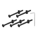 5個セット 六角ソケットヘッドボルトバケットナット M6 x 75mm ソケット家具ベッドボルトバケットナット 椅子やベッド用 黒ワレンチ付き