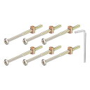 10個セット 六角ソケットヘッドボルトバケットナット M6 x 90mm ソケット家具ベッドボルトバケットナット チェア用 ブロンズカラー