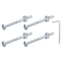 4個セット 六角ソケットヘッドボルトバケットナット M6 x 90mm ソケット家具ベッドボルトバケットナット シルバー チェアに最適