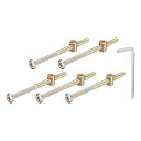 5個セット 六角ソケットヘッドボルトバケットナット M6 x 90mm ソケット家具ベッドボルトバケットナット チェア用 ブロンズカラー