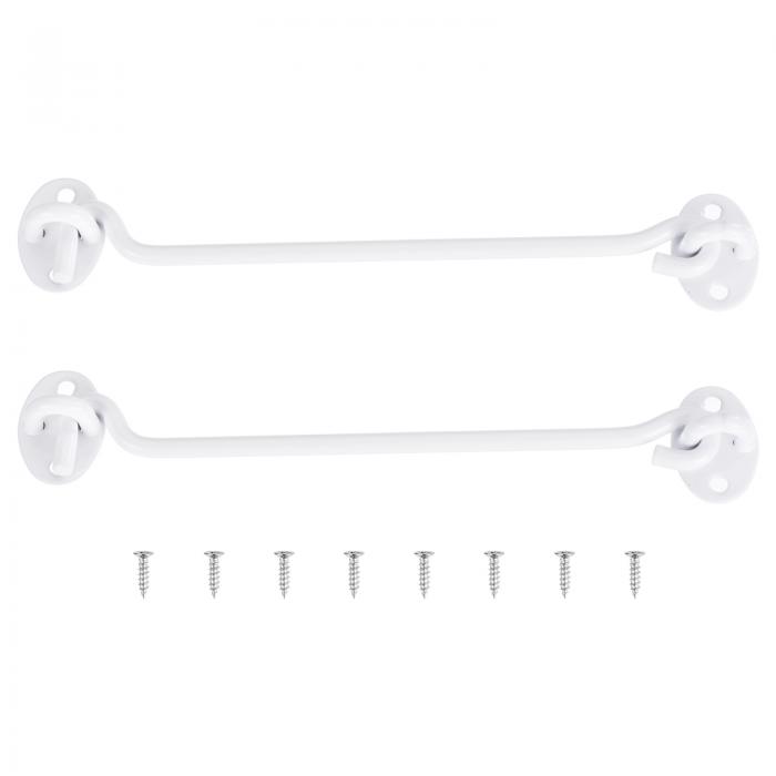 2個セット 8" フックアンドア イ ラッチ バーンドアロック プライバシーハードウェア ステンレススチールゲートロック ウィンドウ キャビンフック スライディングドア ベッドルーム バスルーム ホワイト