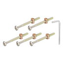 5個セット 六角ソケットヘッドボルトバケットナット M6 x 80mm ソケット家具ベッドボルトバケットナット レンチ付き 椅子やベッド用 ブロンズカラー