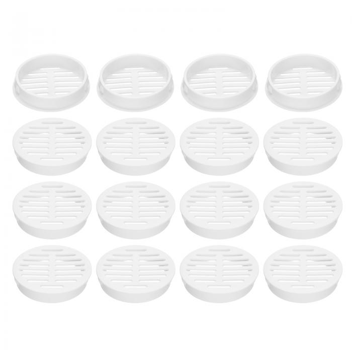 20個入り 50mm/2in 円形ソフィットベント 白色プラスチック製ソフィットベントカバー バスルーム 家庭 オフィ ス キッチン キャビネット ワードローブ用