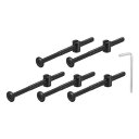 5個セット 六角ソケットヘッドボルトバケットナット M6 x 85mm ソケット家具ベッドボルトバケットナット チェア用 黒