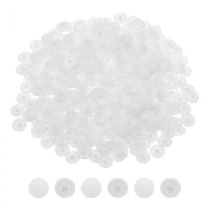 500個のプラスチック製ねじキャップカバー 直径12mmの装飾用タッピングねじカバー キャビネット用ねじカバー 本棚ねじセット ホワイト(3)