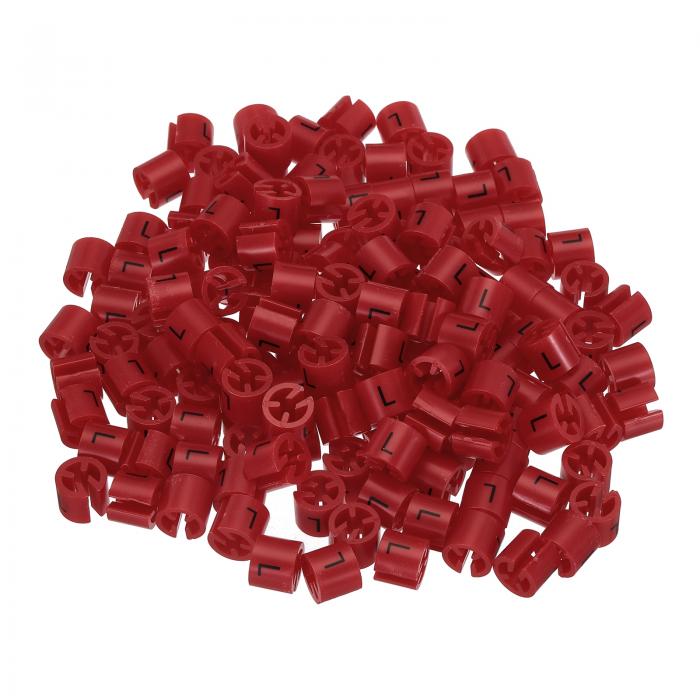 160個の洋服ハンガーマーカー Lサイズタグ 3.5mmロッドの衣類サイズハンガークリップに適合 衣類ハンガー用衣類カラーコーディングラベル レッド