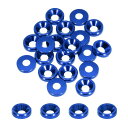M3コーンカップカウンターシンクワッシャー 穴径3.1mm/0.12アルミガスケットカップヘッドワッシャー RC/FPV/PC/ドローン/機械アクセサリーモデルパーツ用 20個入り(ネイビーブルー)(4)