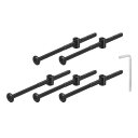 5個セット 六角ソケットヘッドボルトバケットナット M6 x 110mm ソケット家具ベッドボルトバケットナット チェア用 黒