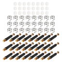 24セットの家具用キャムロック 40mmキャムロックナットとスクリュー ダボ偏心ホイールプリインサートナット付きの3 で 1家具接続ファスナー 書棚用 黒