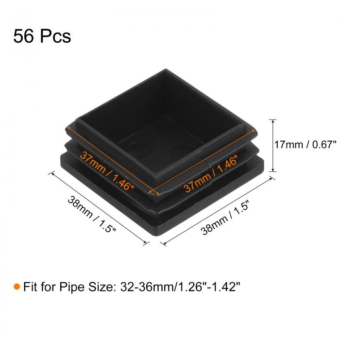 56個入りの正方形プラスチックプラグインサート 1.5インチ×1.5インチの黒いプラス...