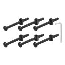 10個セット 六角ソケットヘッドボルトバケットナット M6 x 70mm ソケット家具ベッドボルトバケットナット 椅子やベッド用 黒ワレンチ付き