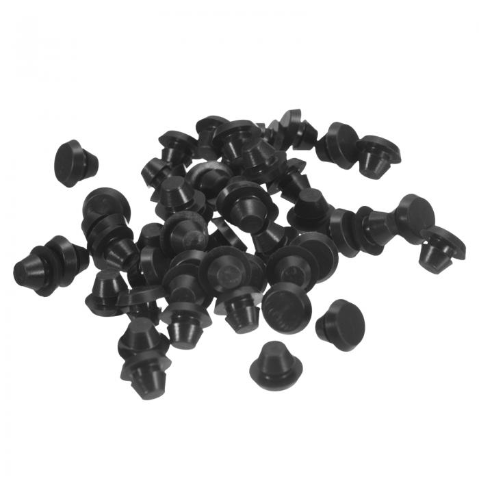 50個 シリコンプラグ 5-5.5mm 穴に適したラバーラウンドスナップインロッキングホールプラグ 金属チューブ用 防水ホールプラグ 家具 エンドキャップ挿入用 黒