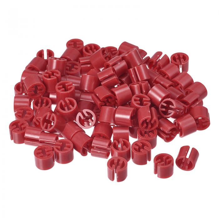 150個の洋服ハンガーマーカーの空白タグ 3.5mmのロッドに適した衣類サイズハンガークリップ 衣類のカラーコーディングラベル 赤色