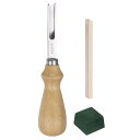 3個セットのレザーエッジベベラー 幅6mm レザークラフト用DIYレザーツール スキバーカッティングに適した2面砥石ポリッシングコンパウンド付き