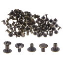 丸皿頭ネジボタン 金属 スタッドネジリベット DIY レザー クラフト製本用 8 mm ブロンズ 100セット