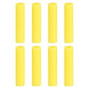 8個のシリコンストロー先端カバー メタルストローカバー 柔らかい再利用可能ストロー先端 6mm/0.24" ODステンレスストローに適合(イエロー 42mm長)