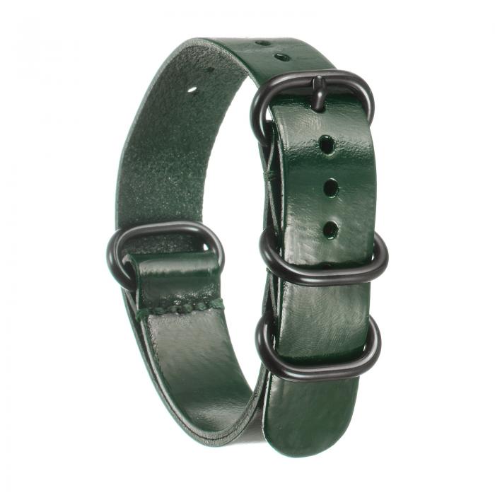 18mmクイックリリースソフト交換用ウォッチストラップ 黒ステンレススチールメタル5リングバックル付き..