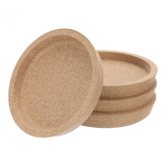 20個セットのコルク製コースター（リップ付き）飲み物吸収性 4"耐熱再利用可能ドリンクコースター ワイ..