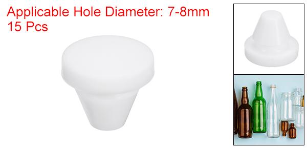 15個 シリコンプラグ 7-8mm 穴に適したラバーラウンドスナップインロッキングホールプラグ 金属チューブ用 防水ホールプラグ 家具エンドキャップ挿入用 ホワイト